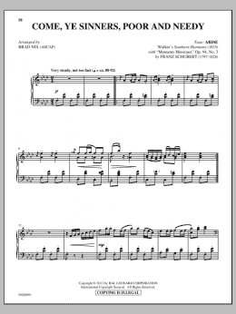 page one of Come, Ye Sinners (Poor And Needy) (with "Moments Musicaux") (Piano Solo)
