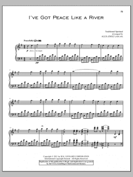 page one of I've Got Peace Like A River (Piano Solo)