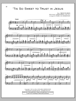 page one of 'Tis So Sweet To Trust In Jesus (Piano Solo)