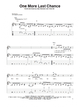 page one of One More Last Chance (Guitar Tab (Single Guitar))