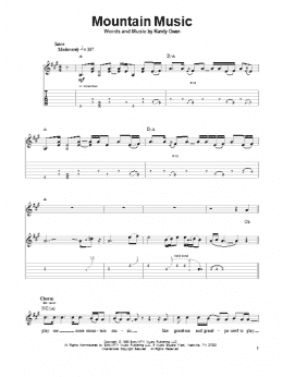 page one of Mountain Music (Guitar Tab (Single Guitar))