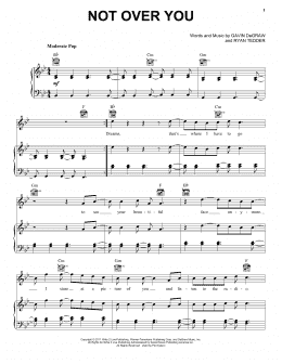 page one of Not Over You (Piano, Vocal & Guitar Chords (Right-Hand Melody))