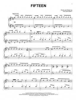 page one of Fifteen (Piano Solo)