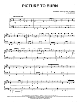 page one of Picture To Burn (Piano Solo)