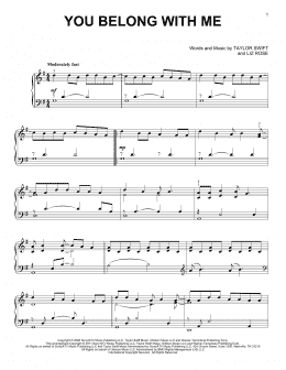 page one of You Belong With Me (Piano Solo)