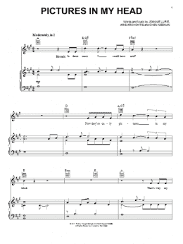 page one of Pictures In My Head (Piano, Vocal & Guitar Chords (Right-Hand Melody))