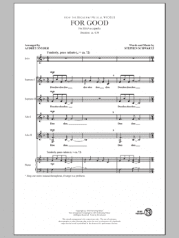 page one of For Good (from Wicked) (arr. Audrey Snyder) (SSA Choir)