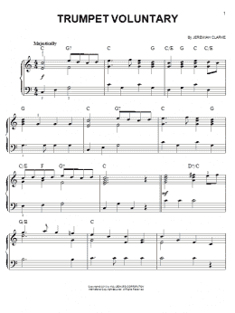page one of Trumpet Voluntary (Easy Piano)