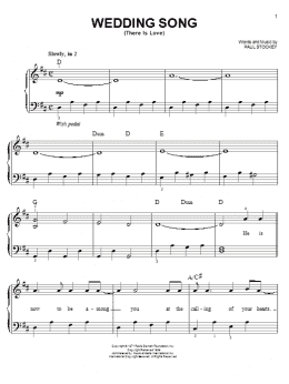 page one of Wedding Song (There Is Love) (Easy Piano)