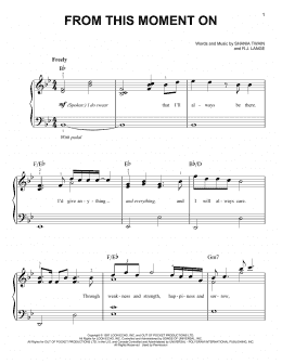 page one of From This Moment On (Easy Piano)