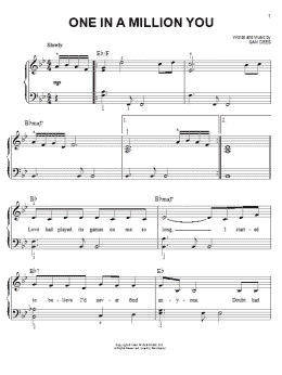 page one of One In A Million You (Easy Piano)