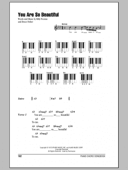 page one of You Are So Beautiful (Piano Chords/Lyrics)