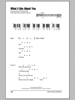 page one of What I Like About You (Piano Chords/Lyrics)