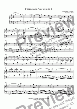 page one of Theme and Variations 1