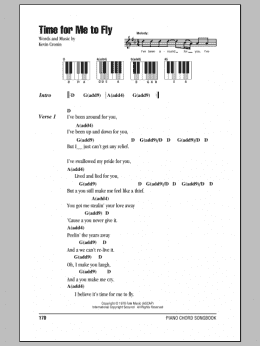 page one of Time For Me To Fly (Piano Chords/Lyrics)
