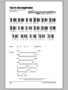 page one of You're The Inspiration (Piano Chords/Lyrics)