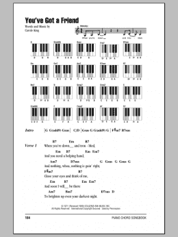 page one of You've Got A Friend (Piano Chords/Lyrics)