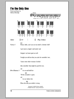 page one of I'm The Only One (Piano Chords/Lyrics)