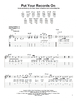 page one of Put Your Records On (Easy Guitar Tab)