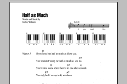 page one of Half As Much (Piano Chords/Lyrics)