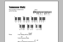 page one of Tennessee Waltz (Piano Chords/Lyrics)