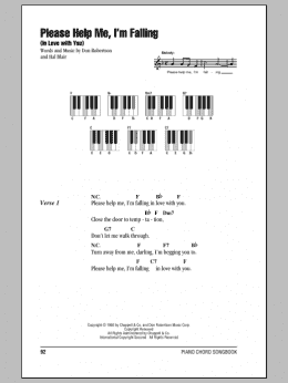 page one of Please Help Me, I'm Falling (In Love With You) (Piano Chords/Lyrics)