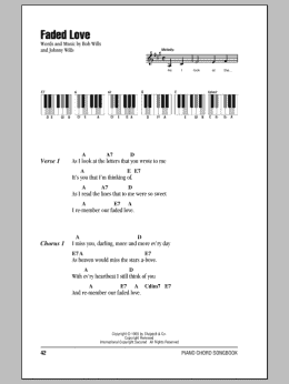 page one of Faded Love (Piano Chords/Lyrics)