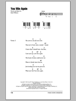 page one of You Win Again (Piano Chords/Lyrics)