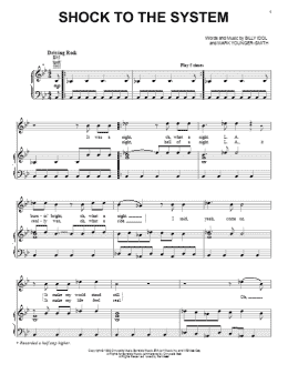page one of Shock To The System (Piano, Vocal & Guitar Chords (Right-Hand Melody))
