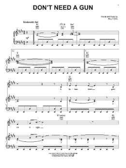 page one of Don't Need A Gun (Piano, Vocal & Guitar Chords (Right-Hand Melody))
