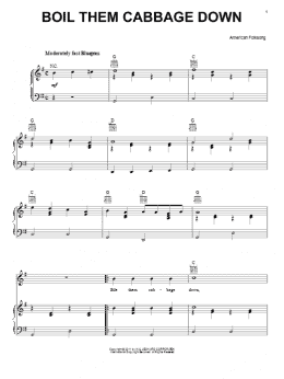 page one of Boil Them Cabbage Down (Piano, Vocal & Guitar Chords (Right-Hand Melody))