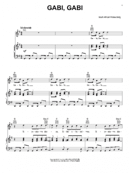 page one of Gabi, Gabi (Piano, Vocal & Guitar Chords (Right-Hand Melody))