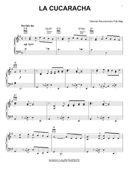 page one of La Cucaracha (Piano Solo)