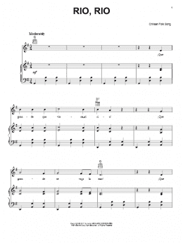 page one of Rio, Rio (Piano, Vocal & Guitar Chords (Right-Hand Melody))