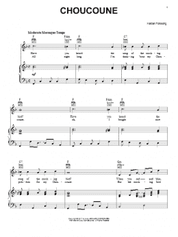 page one of Choucoune (Piano, Vocal & Guitar Chords (Right-Hand Melody))