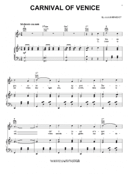 page one of Carnival Of Venice (Piano, Vocal & Guitar Chords (Right-Hand Melody))