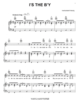 page one of I's The B'y (Piano, Vocal & Guitar Chords (Right-Hand Melody))