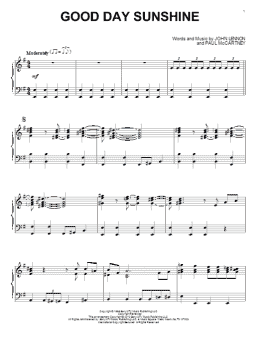 page one of Good Day Sunshine (Piano Solo)