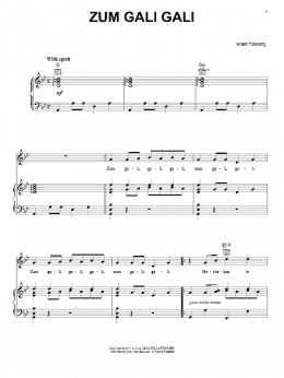 page one of Zum Gali Gali (Piano, Vocal & Guitar Chords (Right-Hand Melody))