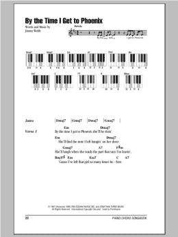 page one of By The Time I Get To Phoenix (Piano Chords/Lyrics)