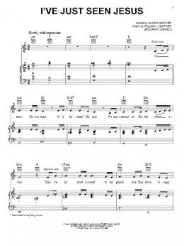 page one of I've Just Seen Jesus (Piano, Vocal & Guitar Chords (Right-Hand Melody))