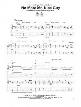 page one of No More Mr. Nice Guy (Guitar Tab)
