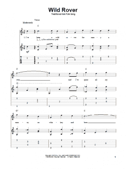 page one of Wild Rover (Solo Guitar)