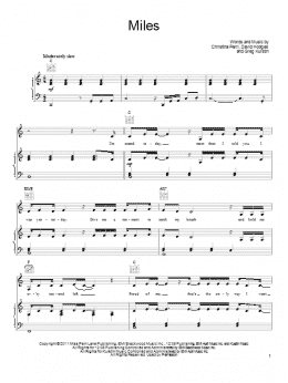 page one of Miles (Piano, Vocal & Guitar Chords (Right-Hand Melody))