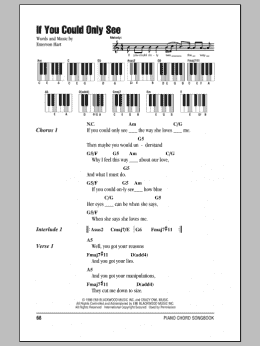 page one of If You Could Only See (Piano Chords/Lyrics)