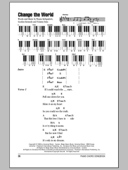 page one of Change The World (Piano Chords/Lyrics)