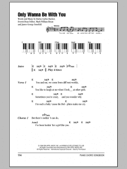 page one of Only Wanna Be With You (Piano Chords/Lyrics)