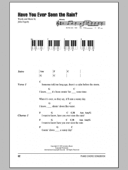 page one of Have You Ever Seen The Rain? (Piano Chords/Lyrics)