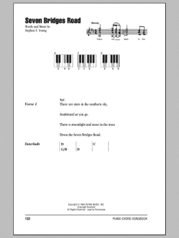 page one of Seven Bridges Road (Piano Chords/Lyrics)