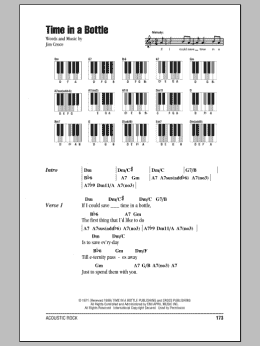 page one of Time In A Bottle (Piano Chords/Lyrics)